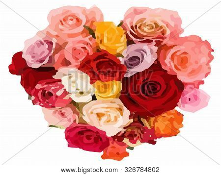 Red Heart Vector On White Background , Romantic.