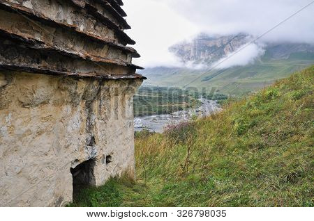 View Of The Tombs Of The Necropolis City Of The Dead. Dargavs, North Ossetia, Russia