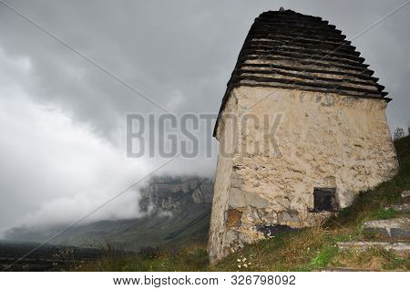 View Of The Tombs Of The Necropolis City Of The Dead. Dargavs, North Ossetia, Russia
