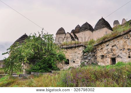 The City Of The Dead Is A Large Funeral Complex Consisting Of Memorials. Dargavs, North Ossetia, Rus
