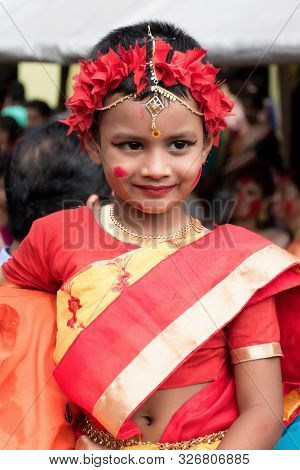 Kolkata, India - 8th October 2019; Women Participate In Sindur Khela At A Puja Pandal On The Last Da