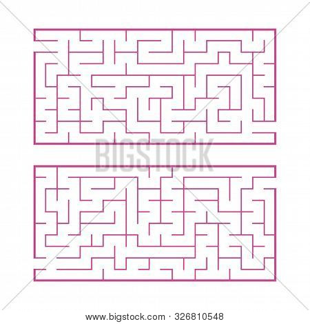 A Set Of Two Rectangular Labyrinths. Simple Flat Vector Illustration Isolated On White Background. D