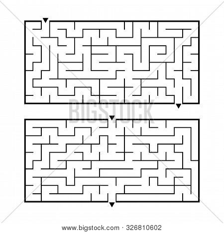A Set Of Two Rectangular Labyrinths. Simple Flat Vector Illustration Isolated On White Background. D