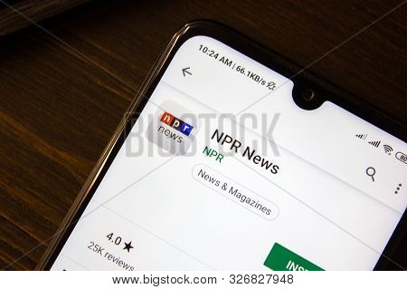 Ivanovsk, Russia - July 21, 2019: Npr News App On The Display Of Smartphone