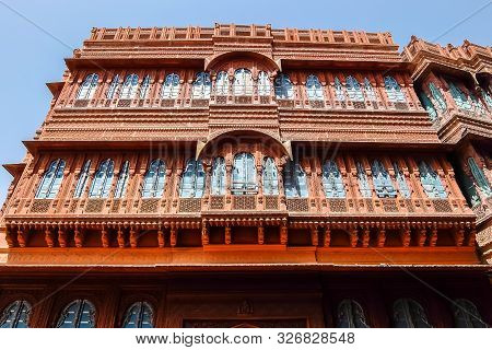 Bikaner, India - Circa March 2018. Traditional Architecture Of Bikaner.