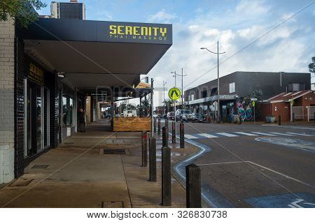 Melbourne, Australia - August 10, 2019: Shops On Station Street In Seaford, A Beachside Suburb In Th