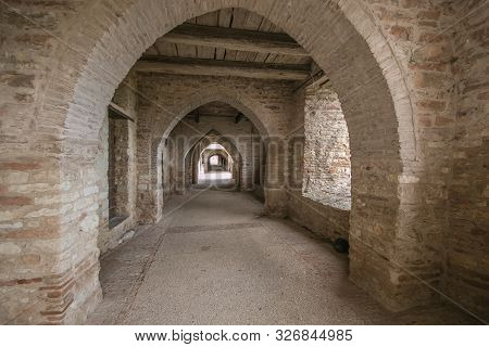 Arch In The Medieval Center Of Fossato Di Vico Village In Umbria