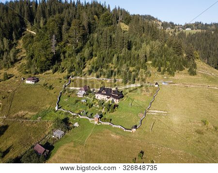 Monastery Of The Transfiguration Of Our Lord Jesus Christ In Carpathian Village Dzembronia, Ukraine
