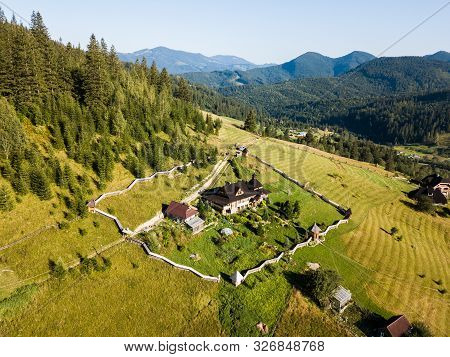 Monastery Of The Transfiguration Of Our Lord Jesus Christ In Carpathian Village Dzembronia, Ukraine