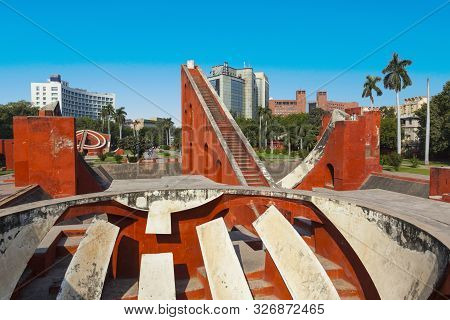 New Delhi, India - Nov 17, 2011: Astronomical Observatory Jantar Mantar In Delhi, India. It Consists