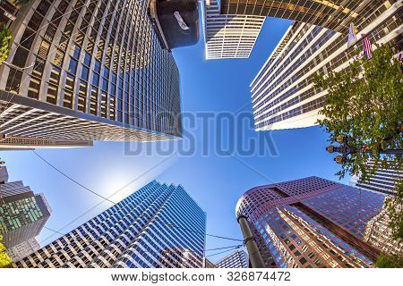 San Francisco, Usa - June 20, 2012:  View To Modern Skyscraper At Crossing Fremont Street In San Fra