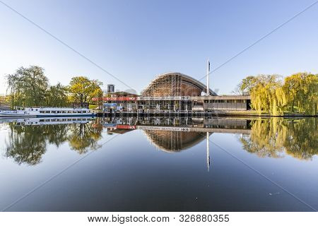 Berlin, Germany - May 2, 2015: The Haus Der Kulturen Der Welt (house Of World Cultures), River Spree