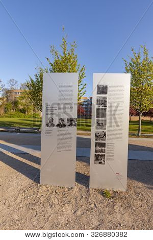 Berlin, Germany - May 2, 2016:   Plate To Remember The  First Homosexual Emancipation Movement With 