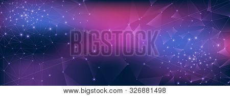 High Technology Architecture. Big Data Vector. Violet Digital Contemporary. Blue Wireless Texture. T