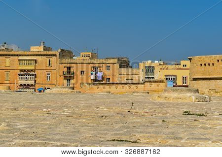 Looking Across At The Old Historic Skyline From Inside The Fort At Valletta, Malta.
