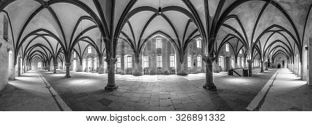 Eberbach, Germany - Dec 29, 2018: Dormitorium In The Abbey. Eberbach Abbey Is A Former Cistercian Mo