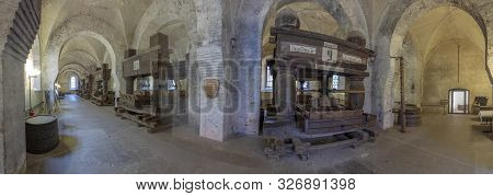 Eberbach, Germany - Dec 29, 2018: Old Vinery In Eberbach. The Abbey Is A Former Cistercian Monastery