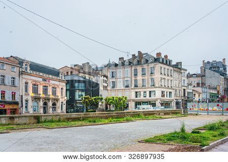 LIMOGES, FRANCE - May 8, 2018 : Street view of downtown in Limoges, France