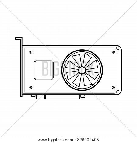 Video Card Icon On White Background. Vector Illustration.