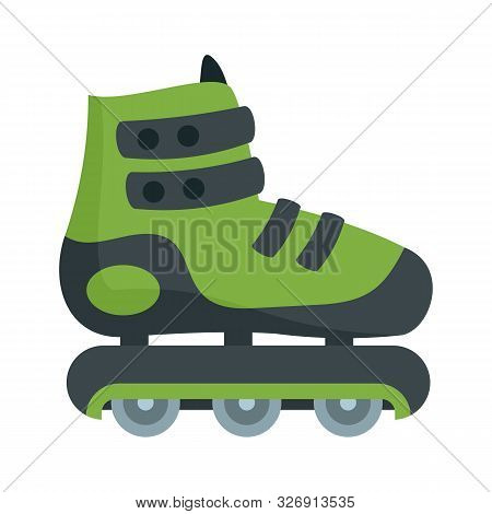 Protected Inline Skates Icon. Flat Illustration Of Protected Inline Skates Vector Icon For Web Desig