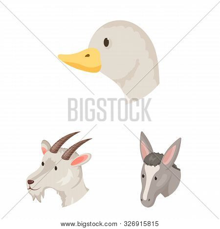 Vector Illustration Of Farm And Head Logo. Set Of Farm And Homemade Stock Vector Illustration.