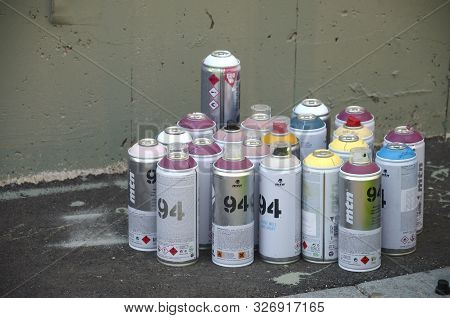 Montana Mtn 94 And Kobra Used Spray Cans For Graffiti Painting Outdoors