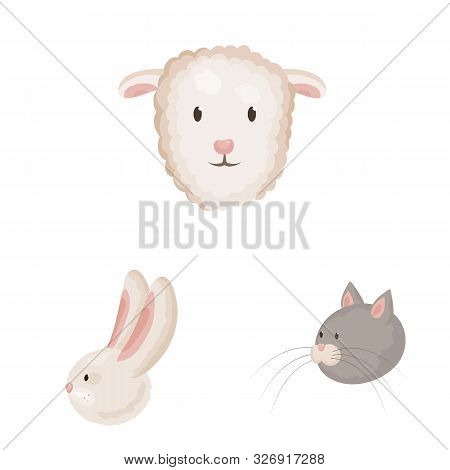 Vector Design Of Farm And Head Icon. Set Of Farm And Homemade Vector Icon For Stock.