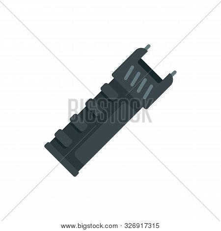 Police Electric Shocker Icon. Flat Illustration Of Police Electric Shocker Vector Icon For Web Desig