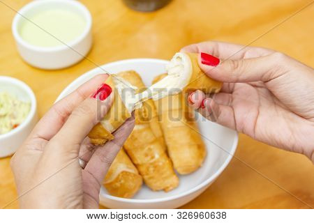 Venezuela tequeños food cheese stick, appetizer to share with friends