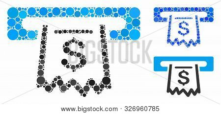 Paper Receipt Terminal Composition Of Filled Circles In Variable Sizes And Color Tones, Based On Pap