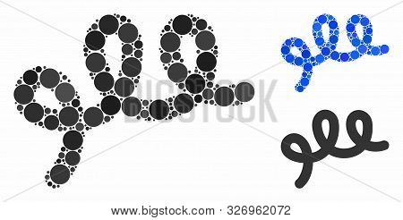 Spiral Bacillus Composition Of Circle Elements In Various Sizes And Color Tints, Based On Spiral Bac