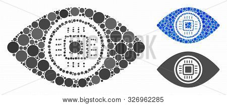 Robotics Vision Mosaic Of Circle Elements In Different Sizes And Shades, Based On Robotics Vision Ic