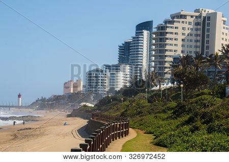 Residential Buildings And Hotels On Promenade Of Umhlanga Rocks In Kwazulu-natal, South Africa