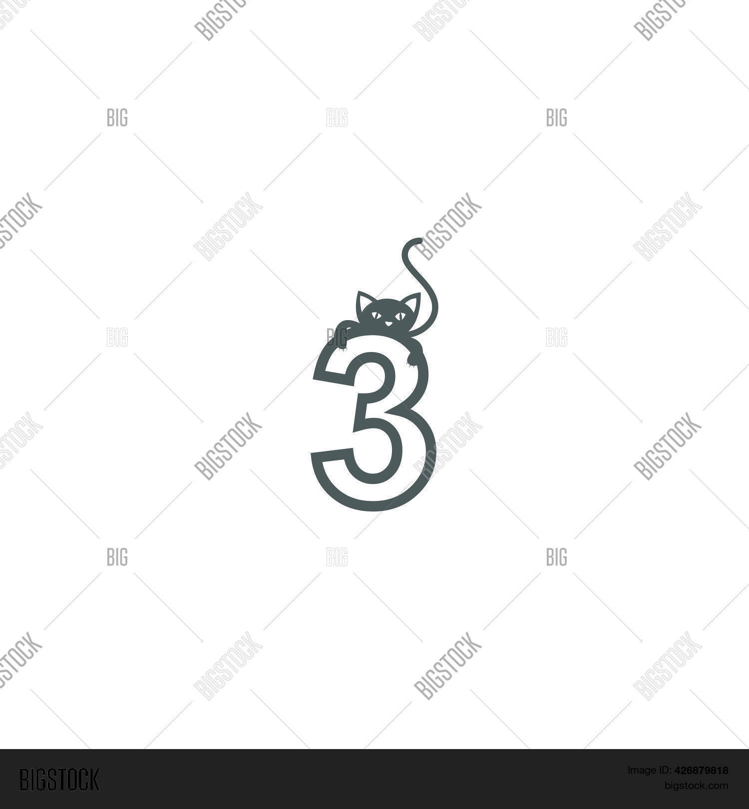Number 3 Black Cat Vector & Photo (Free Trial) Bigstock