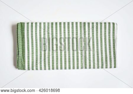 Top View New Kitchen Towels In Verdun Green ,strip And White Color Simple Pattern In Differnet Style