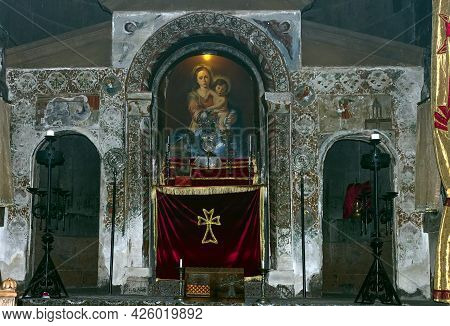Yerevan,armenia - April 23,2015:the Interior Of The Armenian Apostolic Church ,armenia. The Altar, I
