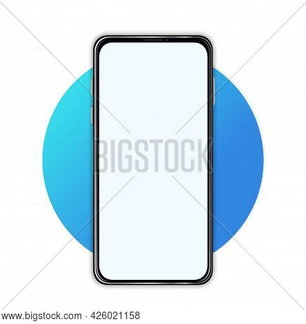 Smartphone Mockup With Blank Screen. A Phone Template Without A Screen For Inserting Various Interfa