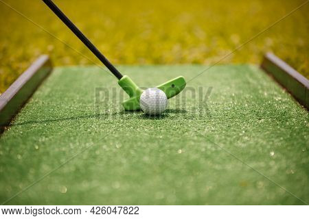 Mini Golf On A Sunny Day. A Game For Aristocrats.
