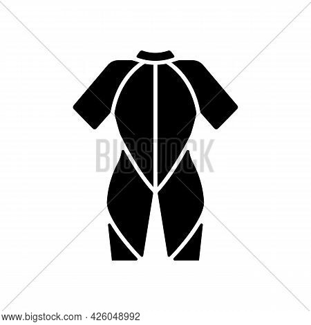 Wetsuit Black Glyph Icon. Special Suit For Spending Time In Water. Keep Warmth. Made From Multiple L