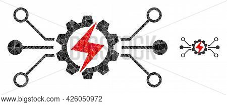 Triangle Energy Hitech Polygonal Icon Illustration. Energy Hitech Lowpoly Icon Is Filled With Triang