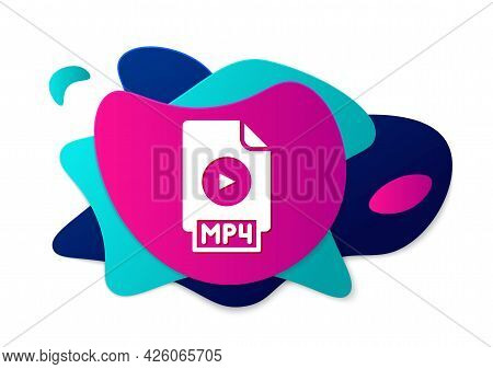 Color Mp4 File Document. Download Mp4 Button Icon Isolated On White Background. Mp4 File Symbol. Abs