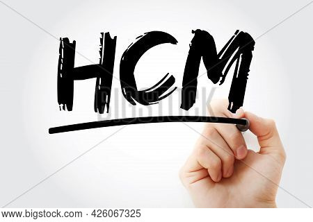 Hcm - Human Capital Management Acronym With Marker, Business Concept Background