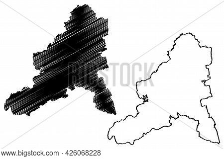 Bad Durkheim District (federal Republic Of Germany, State Of Rhineland-palatinate) Map Vector Illust