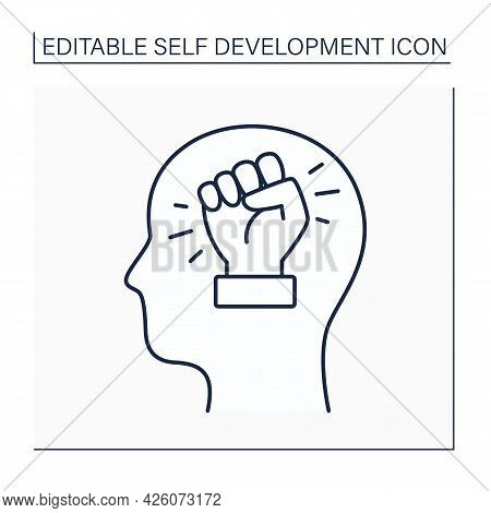 Self-improvement Line Icon. Upgrade And Approve Skills And Knowledge.self-development Concept. Isola