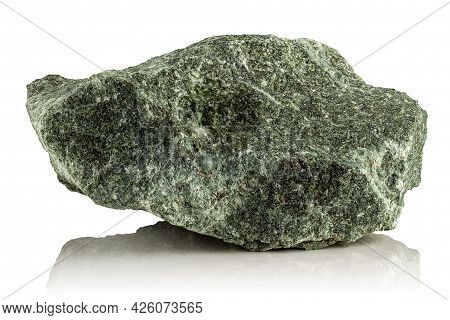 Rough Raw Piece Of Jadeite On A White Background
