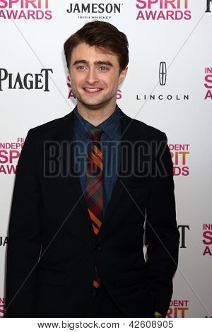 LOS ANGELES - únor 23: Daniel Radcliffe, navštěvuje 2013 Film Independent Spirit Awards ve stanu 