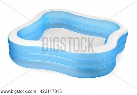 Inflatable Rubber Swimming Pool Isolated On White
