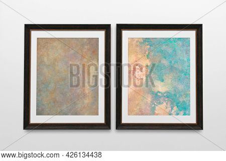 Black picture frame mockup illustration