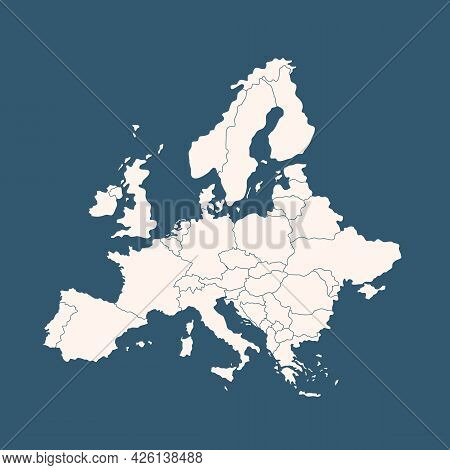 High Quality Map Of Europe With Borders Of Regions