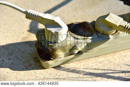 Outlets With Switche Caught Fire In Room. Overloaded Electrical Current Or Short In Device From Many